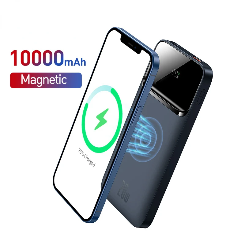 

2023New Power Bank 10000mAh Portable 20W Charging Power Bank Magnetic Wireless Quick Charging Power Bank for iPhone 12 Xiaomi