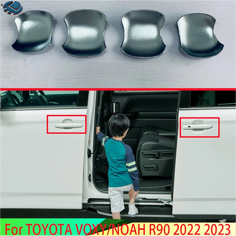 

For TOYOTA VOXY/NOAH R90 2022 2023 ABS Chrome Door Handle Bowl Cover Cup Cavity Trim Insert Catch Molding Garnish
