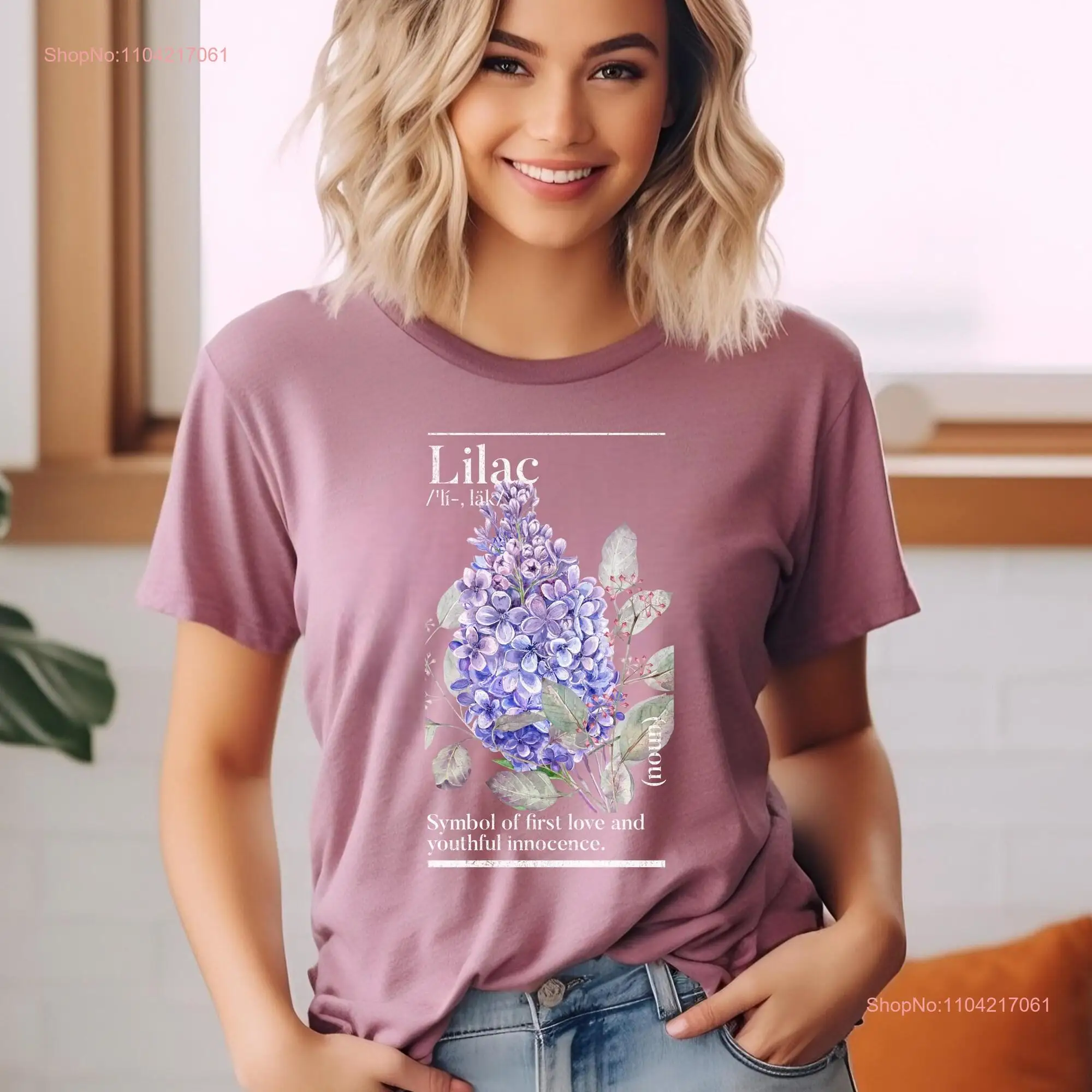 Футболка с сиреневыми цветами цветочный ботанический цветок любитель природы