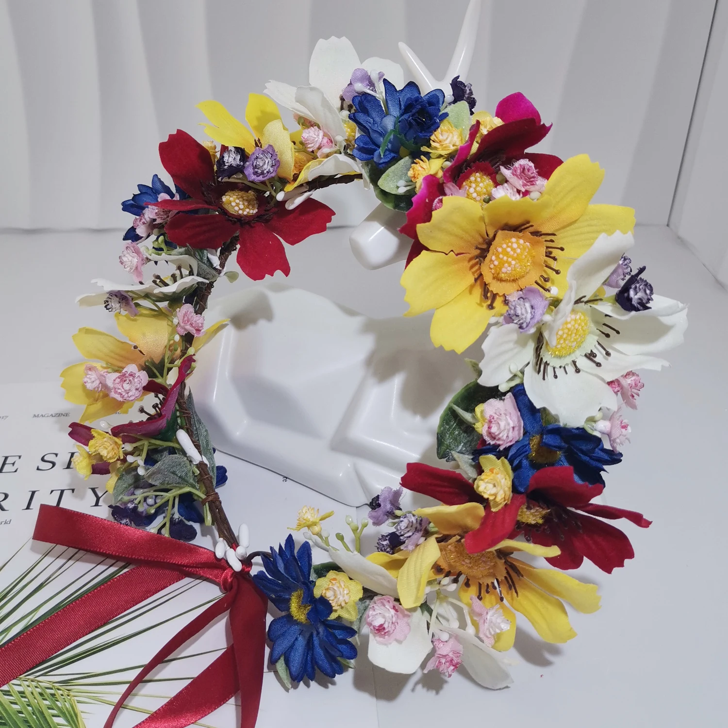 Ful Flower Hairband Wedding Hair Accessory Women Headdress Engagement Headpiece Bridal Hairwear Romantic Daisy Floral Crown