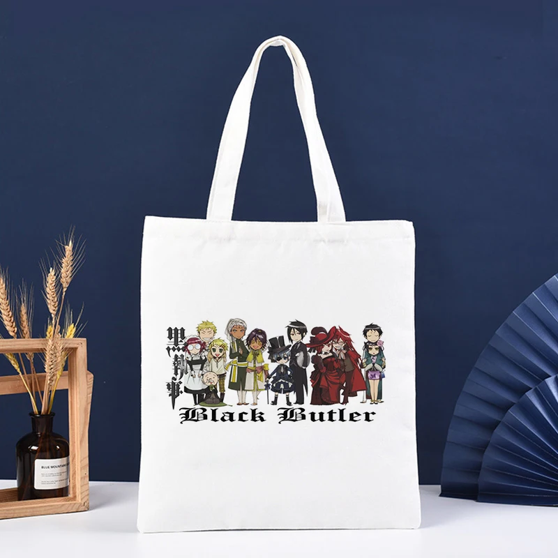 

Black Butler Shopping Tote Bag Reusable Bolsa Compra Boodschappentas Sacolas Grocery Shopper Jute Bag Shoping Shopper Bag