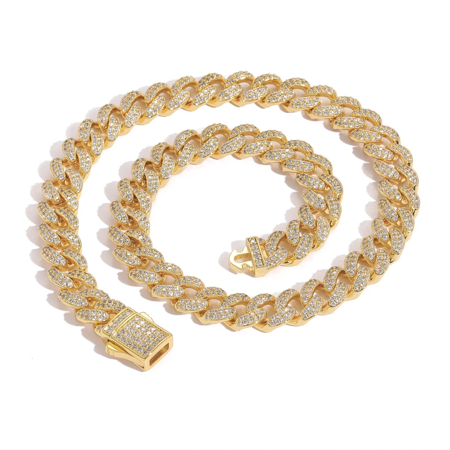 

Hip Hop Pave' CZ LINK CUBAN'S STYLE NECKLACE FOR MEN