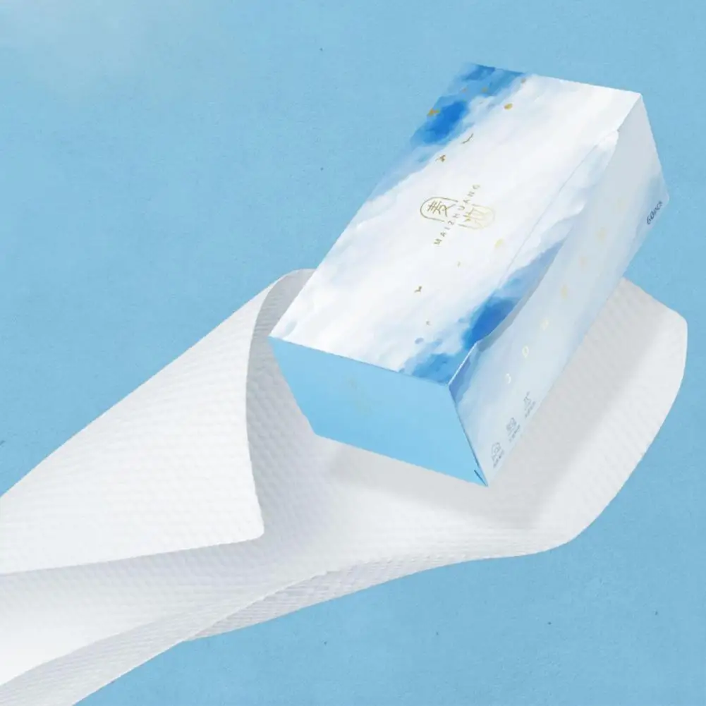 

60Pcs Safe Portable Gentle Texture Face Wash Dry Wipe for Female Thickened Face Towel Facial Cleansing Tissue