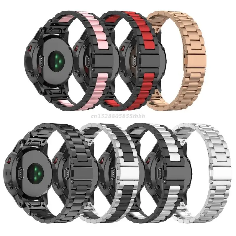 

Ремешок из нержавеющей стали для Garmin Fenix 7/S/X 20 мм/22 мм/26 мм, водонепроницаемый браслет, прочный ремешок для умных часов, браслет для часов