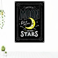 moon youll land among the stars uplifting tapestry banner flag success motivational poster wall hanging painting home decor