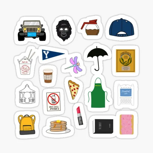 

5 шт. наклеек на багаж и окно, с принтом веера