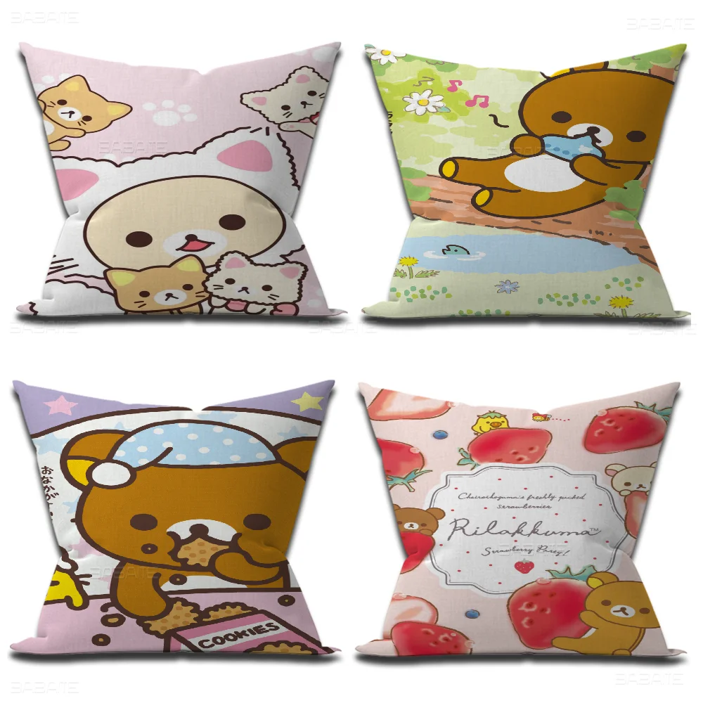 Cute Cartoon R-Rilakkuma Pillow Cover Design Cushion Decor Holiday Decorati