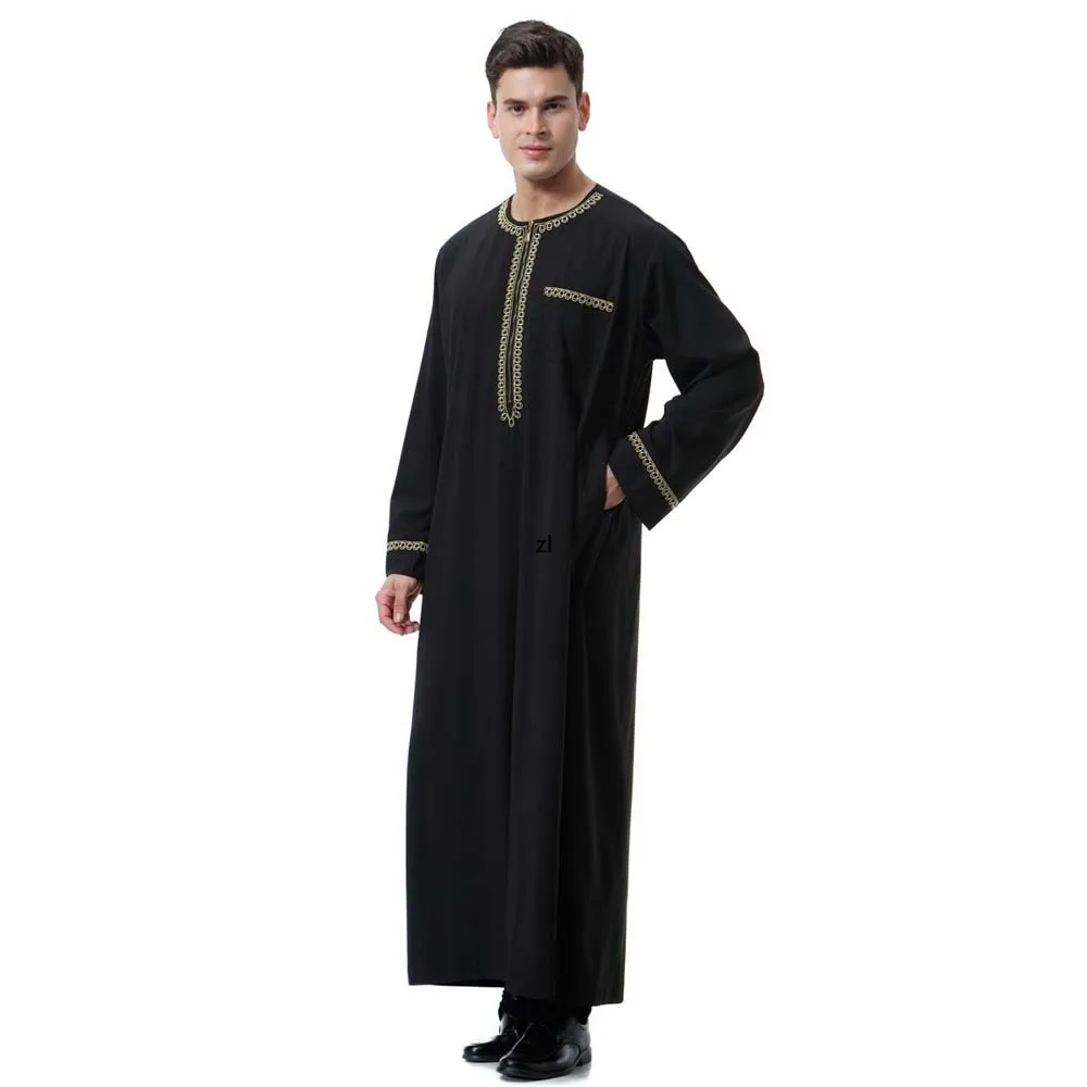 Men's Robe Ramadan Muslim Men Middle East Arabic Robe Youth Clothing Indian Kaftan Men Spring Summer 2022 Moroccan Saudi