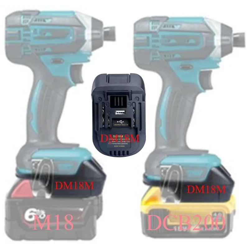 Адаптер-преобразователь DM18M зарядное устройство USB для Milwaukee Dewalt 20 в литий-ионная