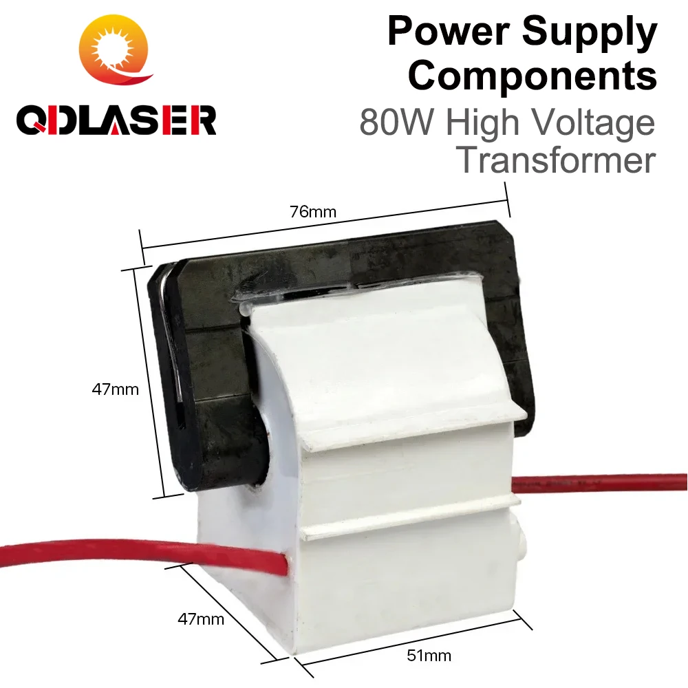 Фото Высоковольтный трансформатор QDLASER CO2 80W PSU (катушка зажигания) для лазерного гравировально-резательного оборудования №3