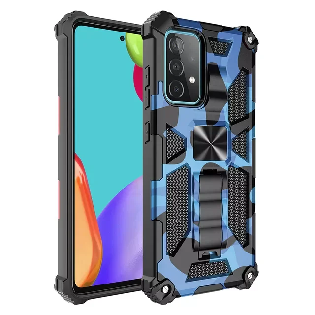 

Rugged Armor Case For Samsung Galaxy S20 S21 Note 20 A12 A22 A32 A42 A52 A72 A51 A71 Mobile Phone Cover Military Camo Car Stand
