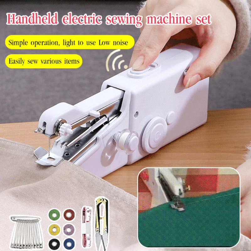 

Mini Handheld Sewing Machine Electric Sewing Machine Household Stitch Clothes Sew needlework Set Portable Manual Sewing Machine