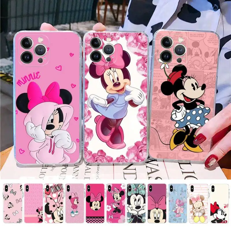 

Disney Minnie Mouse Phone Case For iPhone 14 11 12 13 Mini Pro XS Max Cover 6 7 8 Plus X XR SE 2020 Funda Shell