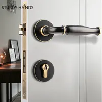 All Copper Silent Wooden Door Split Lock Indoor Security Door Lock Household Hardware Bedroom Door Handle Brass Deadbolt Lock