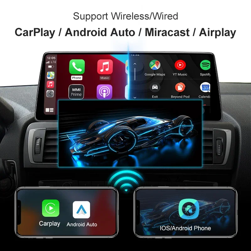 Фото Мультимедийный проигрыватель с сенсорным экраном и беспроводным CarPlay для BMW X5 F15 X6 F16 2013-2018 NBT EVO, совместимый с Android Auto №4