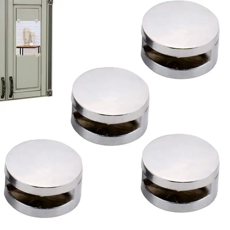 

Mirror Holder Clips Bathroom Mirror Hinger Fixed Accessories Glass Zinc Alloy Wall Bracket Clamp Glass Wall Hanging Fixing Kit