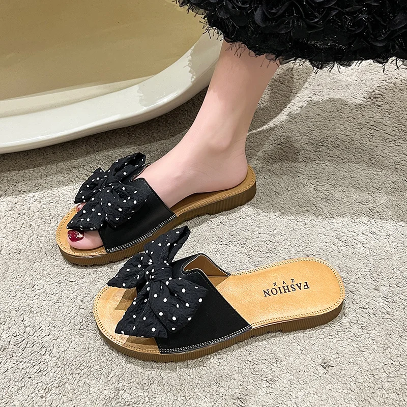 2023 New Spring and Summer Sandals Women Wear Fashion Bow Women's Slippers Anti-slip Wear-resistant