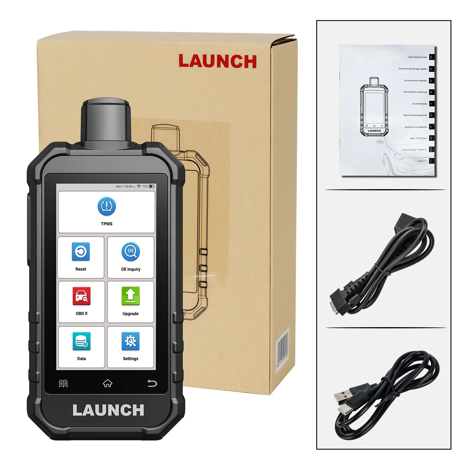 

LAUNCH X431 5011 V2 Инструмент TPMS OBD2 Wi-Fi Активация датчиков 315/433 МГц Программирование давления в шинах с 12 сервисми vs CRT5011E