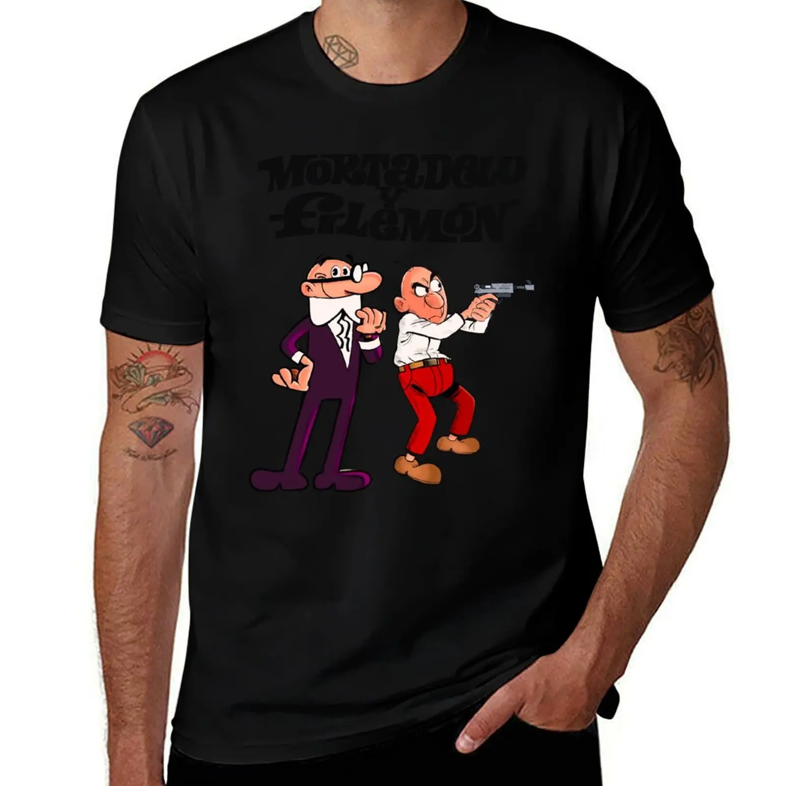 Фото Футболка Mortadelo y Filemon, мягкая базовая хлопковая футболка с короткими рукавами №1