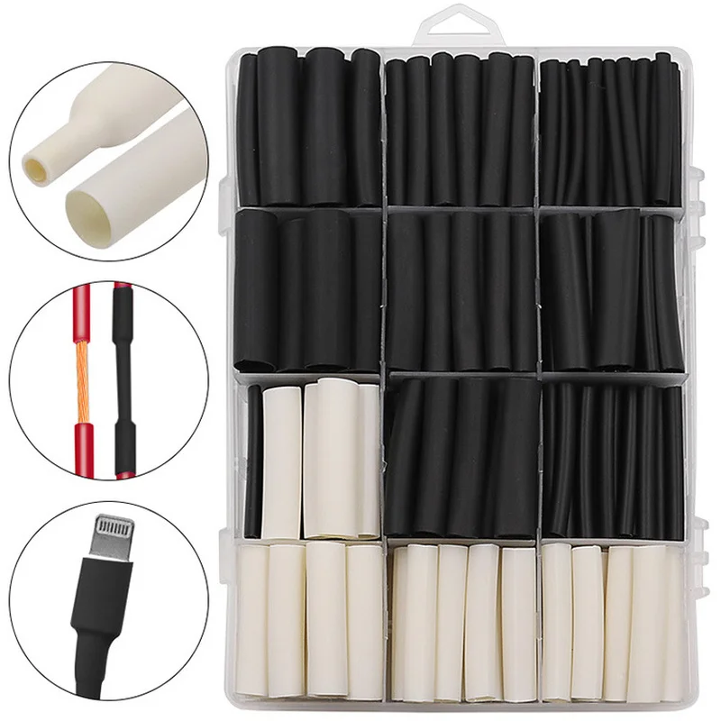 

320Pcs 3:1 Heat Shrink Tubing Kit with Glue Dual Wall Tubing Diameter 2.4/3.2/4.8/6.4/7.9/9.5/12.7mm Adhesive Lined Sleeve Wrap