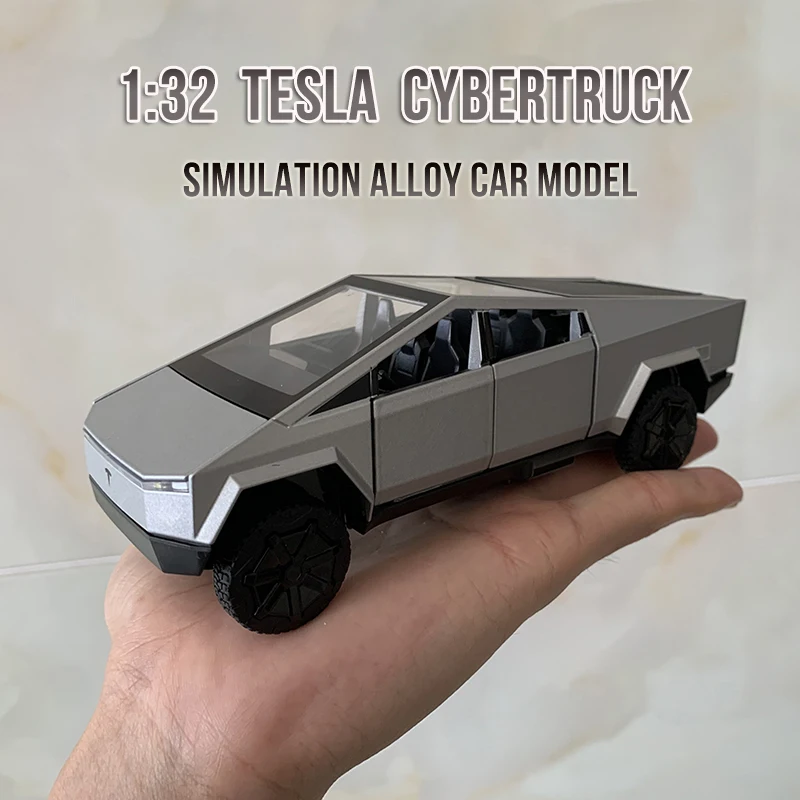

Модель автомобиля Tesla Cybertruck 1:32 из сплава, игрушечная машинка под давлением, пикап, детская игрушка, подарок для мальчиков