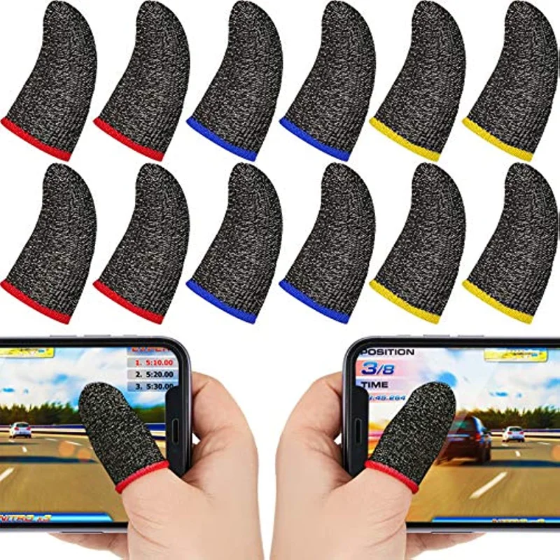 30 Pc Finger Sleeves for Gaming Mobile Game Controllers Finger Thumb Sleeves Set Breathable Seamless Touchscreen Finger Covers