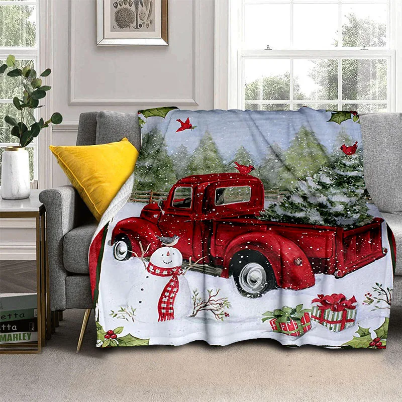 

Blanket Throw Merry Christmas Soft Blanket Dust Cover Sofa Bed Blankets for Adults Home Decotation