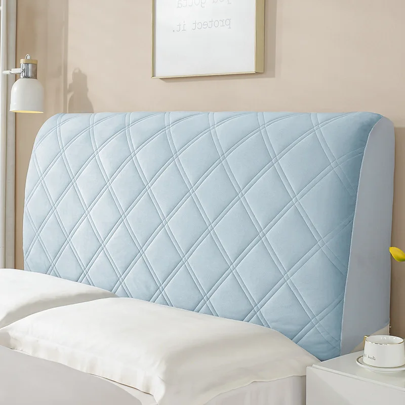 

All-inclusive Super Soft Smooth Quilted Head Cover Thicken Velvet Headboard Cover Solid Color Bed Back Dust Protector Cover