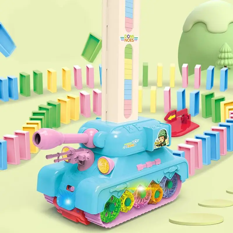 

Детский Электрический поезд-домино, набор со звуком и искусственными игрушками «сделай сам», автоматическая кладка домино, кирпичные блоки, обучающая игрушка, креативный подарок