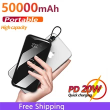 Large 50000mAh Powerbank Phone Charger Digital Display Outdoor Emergency Portable Fast Charging External Battery for Xiaomi