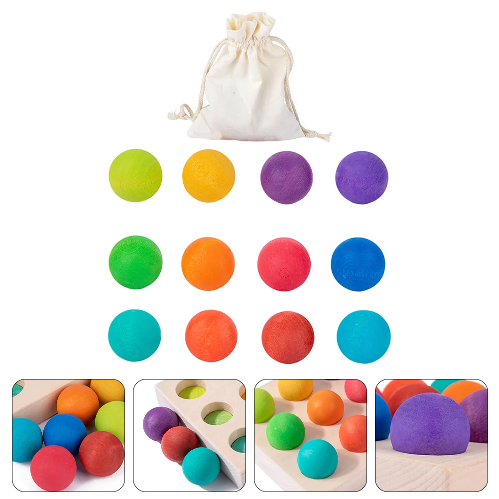 

1 Set Kids Wood Balls Color Matching Colored Matching Early Education