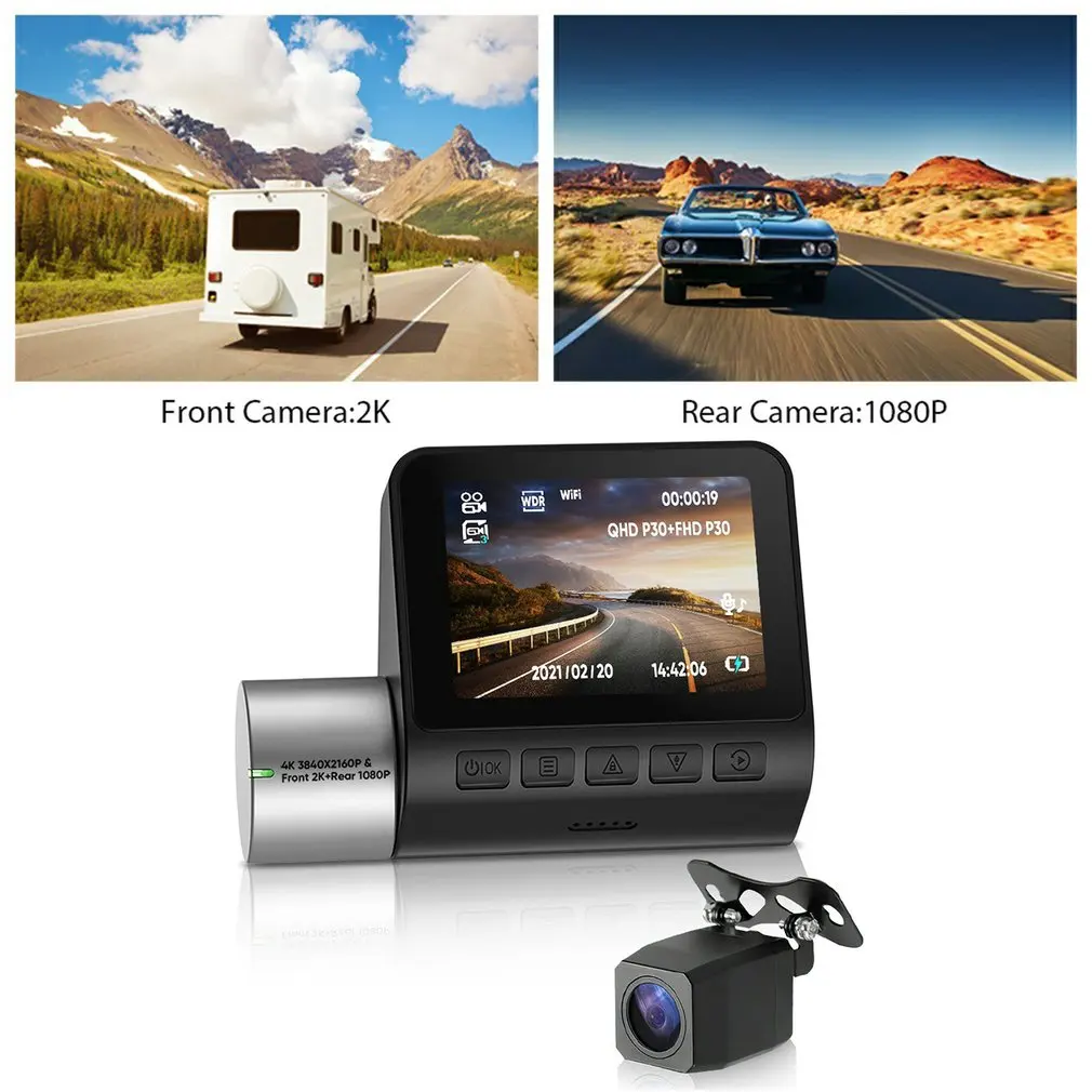 V50 Video Recorder Dash Cam G Sensor Wifi Dash Camera Dual Lens Dash Cam Car DVR 24H Parking Camera Front And Rear