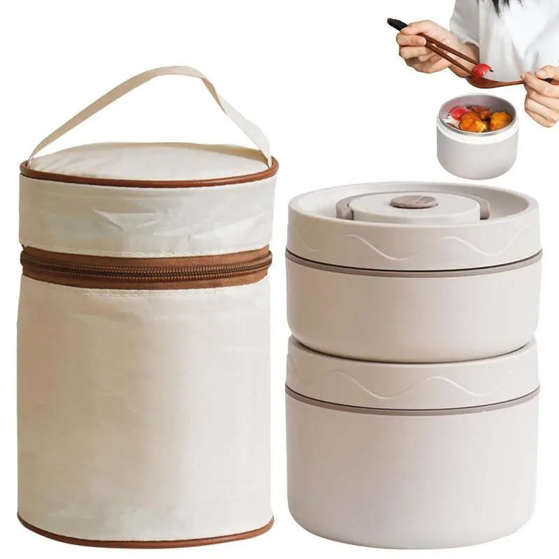 

Insulated Bento Box Set Thermal Lunch Containers For Hot Food Leakproof Lunch Box Portable Lunch Boxes With Lid Carry Handle