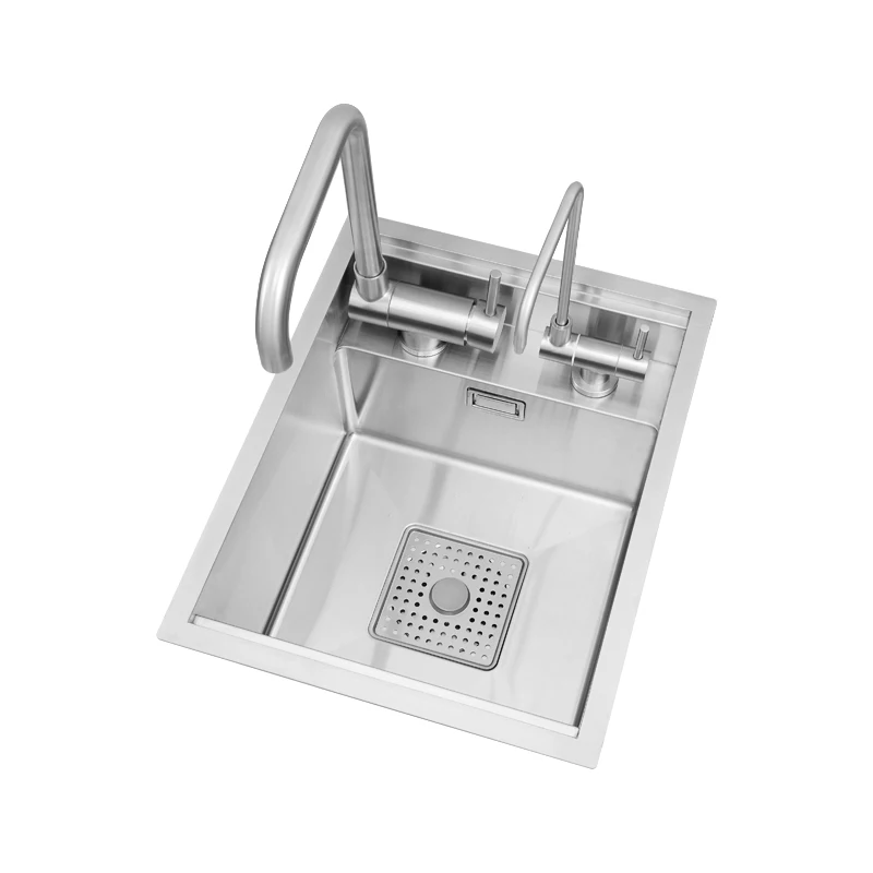 

304 Stainless Steel Invisible Sink brushed finish handmade 1.0 mm thickness Hidden Sink, Kitchen Sink with Cover Plate, Single