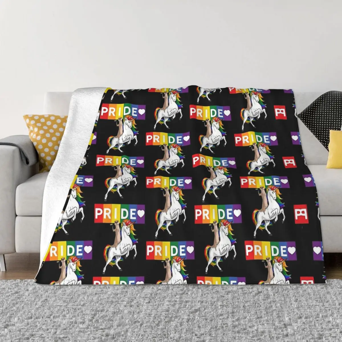 

Pride Parade Gay People's Day The Best Float Parade Of The Year Blanket Flannel Decoration LGBT Gay Portable Home Bedspread