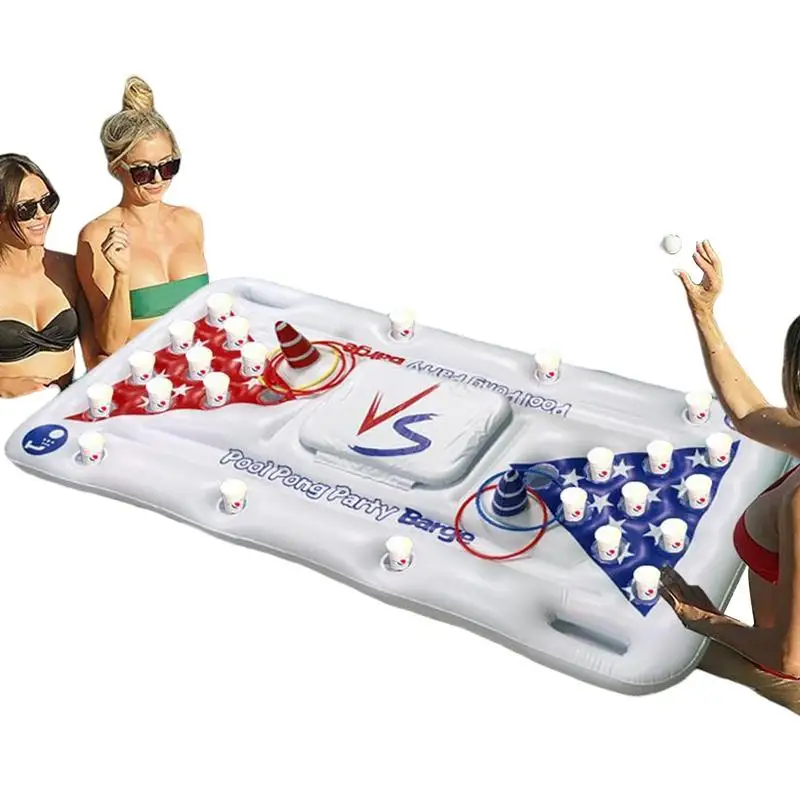 

Inflatable Table 28 Cup Holders Inflatable Serving Raft Group Blow Up Pool Floats For Cups Balls Outdoor Adults Swimming Pool