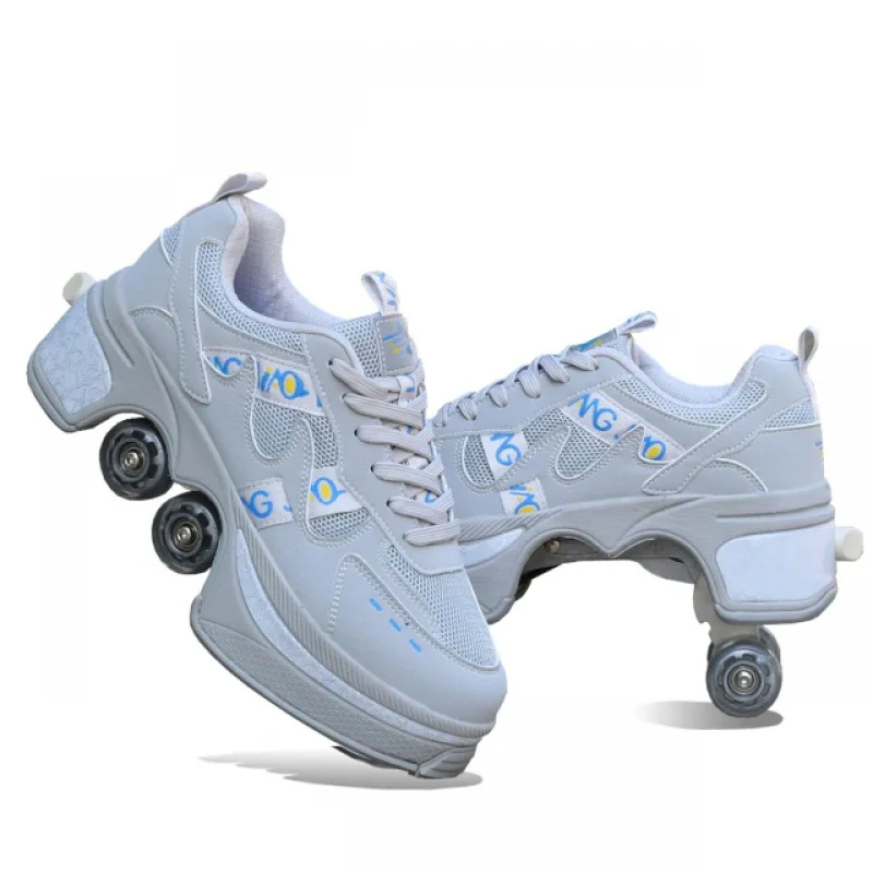 2021 New Adults Unisex Roller Skate Shoes With 4-Wheel Casual Deformation Parkour Sneakers Skates For Rounds Children Of Running