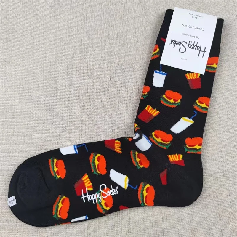 Мужские носки Four Seasons из чистого хлопка классические спортивные Happy средней длины