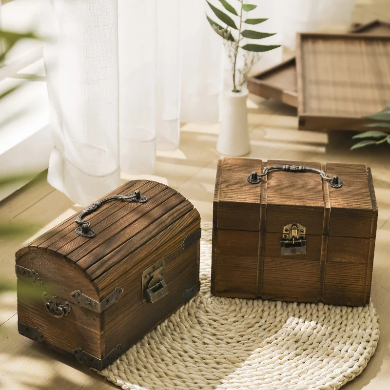 

Large Wedding Money Box Wood with Lock Luxury Vintage Safe Coin Piggy Bank Gift Adult Paper Money Spaarpot Home Decoration 50