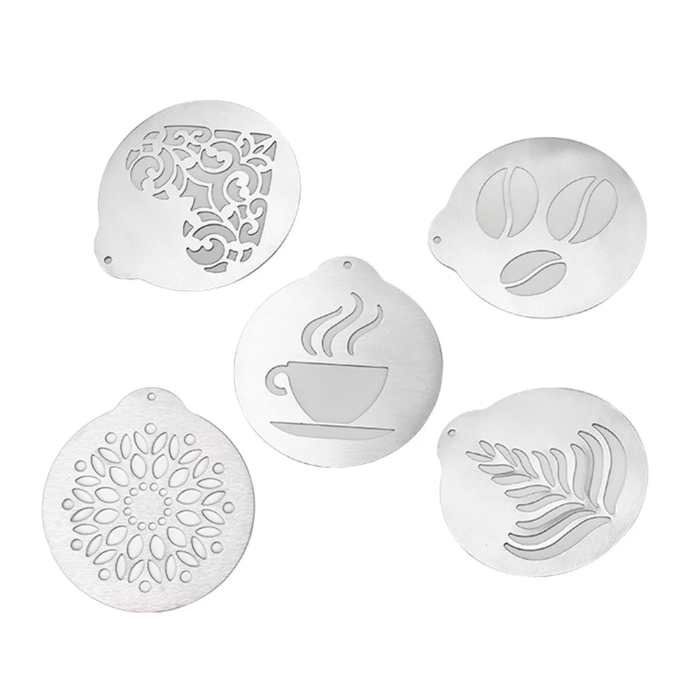 

5 Decorating Coffee Stencils Coffee Stencils Set Coffee Decorating Molds Coffee Template Cappuccino Templates