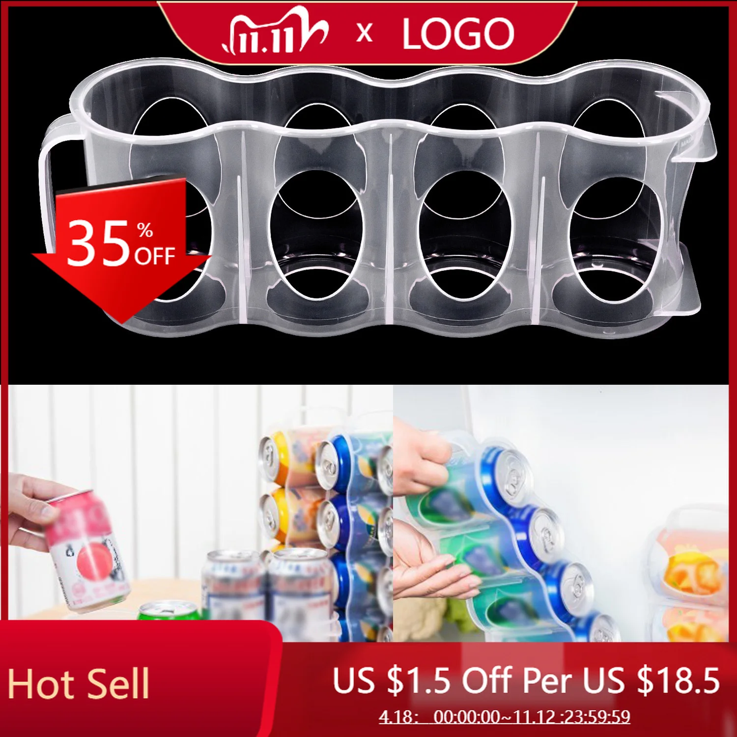 

Beer Soda Can Storage Holder Kitchen Fridge Space Saver Organizer Rack Durable Racks & Holders Kitchen Storage Accessories