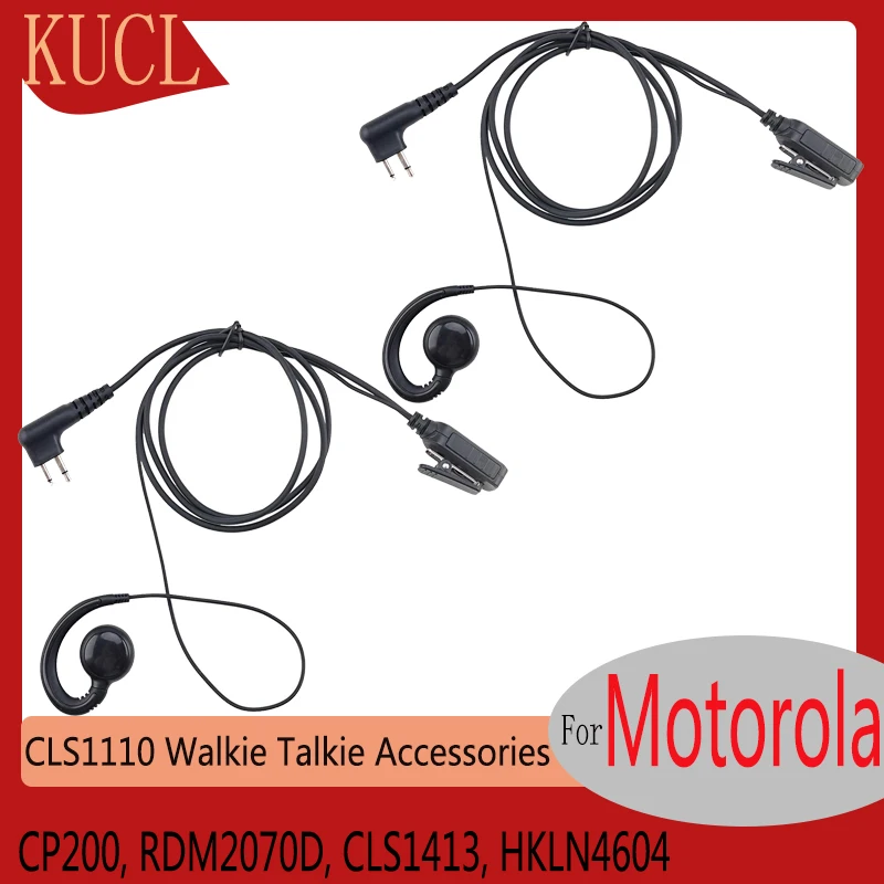 KUCL CLS1110 Walkie Talkie Accessories Earpiece Radio Headset Compatible with Motorola CP200, RDM2070D, CLS1413, HKLN4604（2 Pcs）