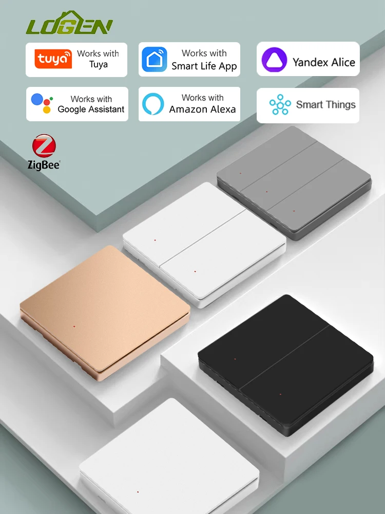 Умный переключатель LOGEN Tuya Zigbee кнопочный дистанционное управление таймером