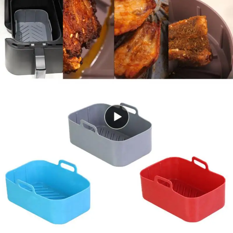 

Non Stick Pans Air Fryer Reusable 8-qt 6-in-1 Silicone Pad Steam Blue Square Silicone Pot Holder Rectangle