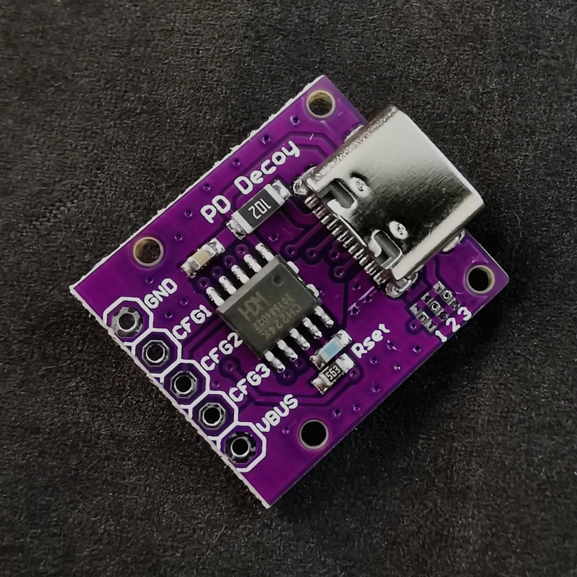 Поддержка модуля CH224K PD3.0/2.0 BC1.2 Выходное напряжение 5 В/9 В/12 В/15 В/20 В Настройка