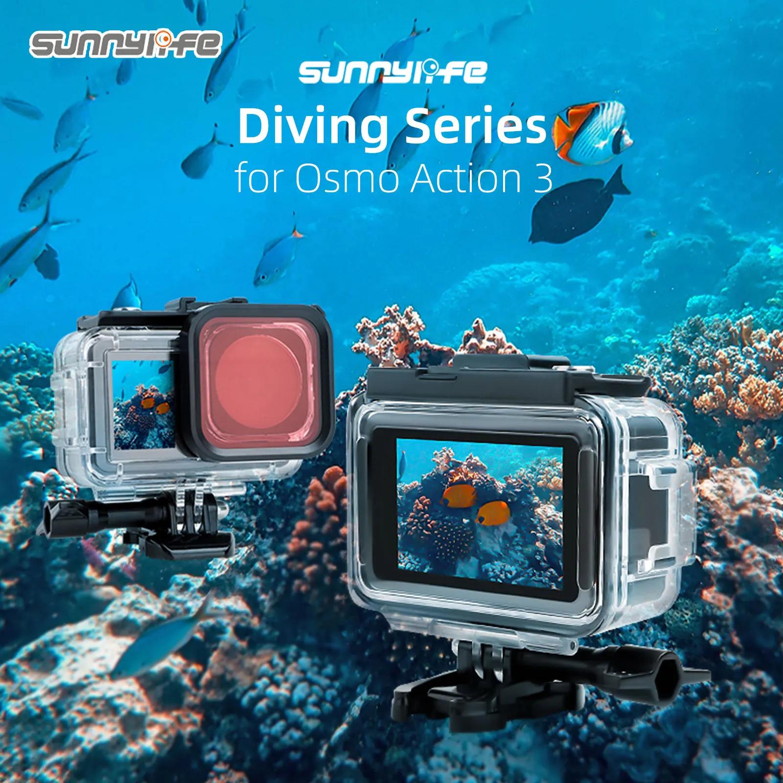 

40 м водонепроницаемый чехол 3 цвета Дайвинг фильтры подводный защитный корпус для дайвинга аксессуары для Osmo Action 3