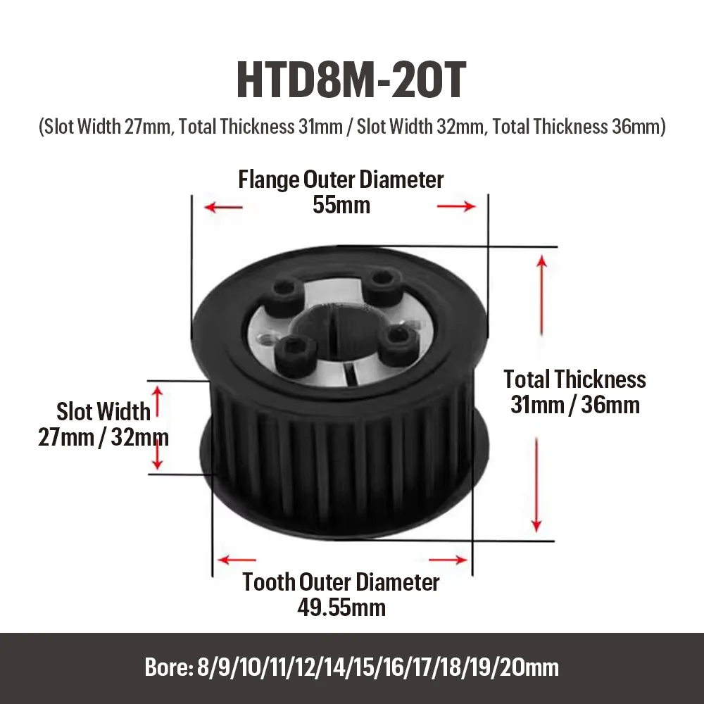 Шкив ГРМ HTD 8M 18T/19T/20T/22T