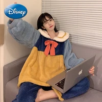 disney princess cute pajamas women winter new thickening can be outer plush long sleeved home service suit
