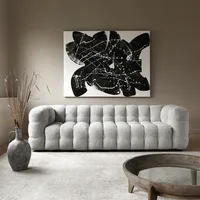 Lamb Velvet fabric sofa small apartment living room modern minimalist Nordic light luxury single double triple combination