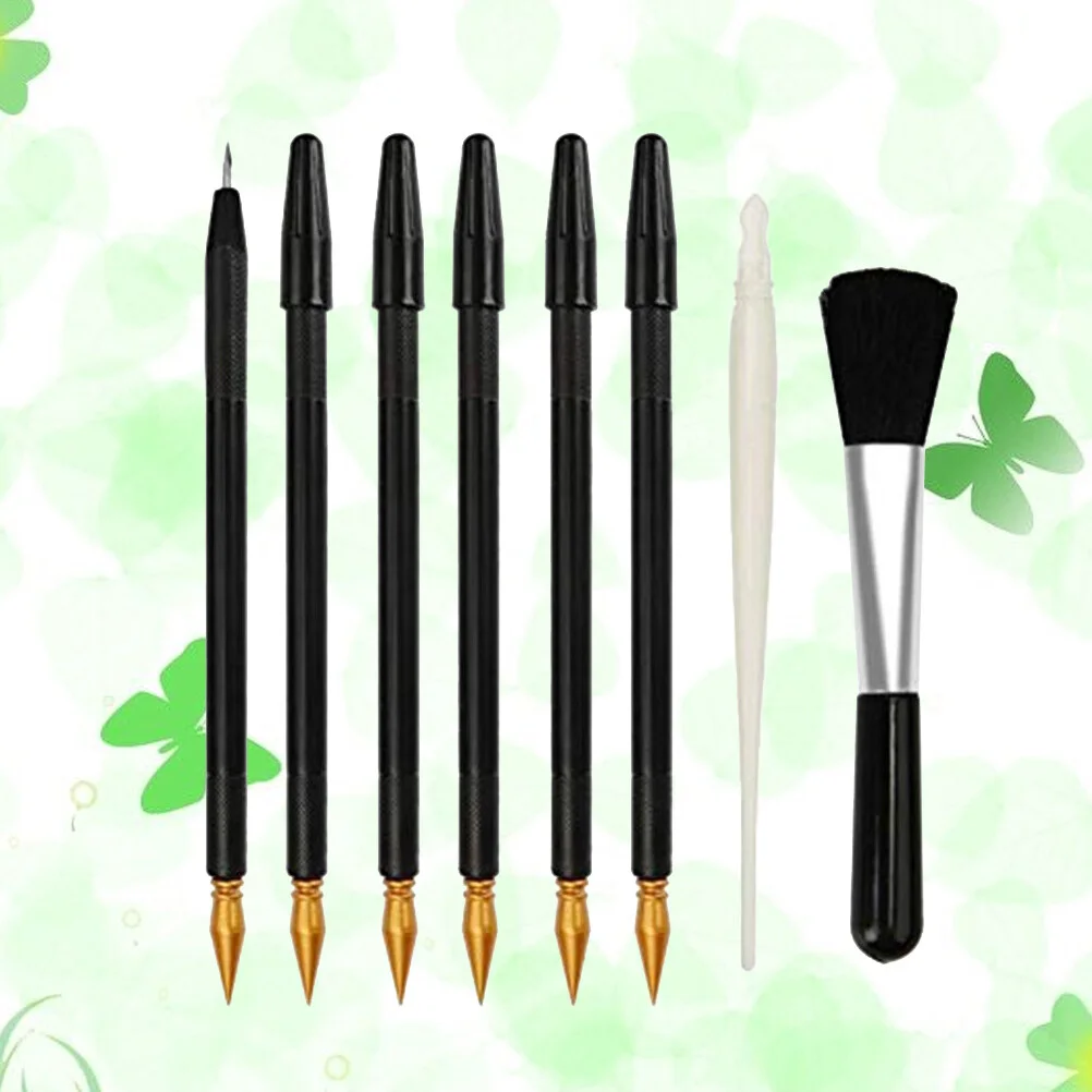 

Tool 8Pcs Scraper Scratch Color Brushes Set Small Detail Repair Pens Painting Drawing Tools for Painting Papers Sheets Boards